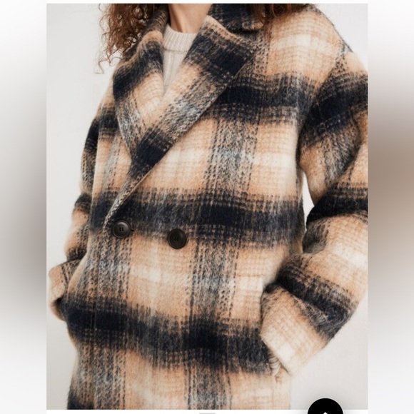 Madewell Courton Cocoon Coat in Plaid Warm Hickory Size Medium - Picture 4 of 12